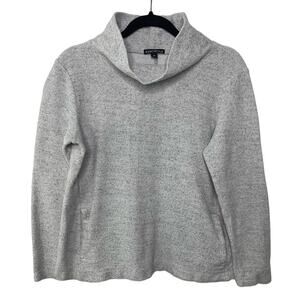 J. Crew Mercantile Sweater Cowl Neck Long Sleeves Tweed Pockets‎ Womens Gray M